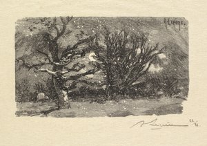 Las Fontainebleau: W akademiku Lantara La Forêt de Fontainebleau: W akademiku Lantara, 1890 autorstwa Auguste Louis Lepère