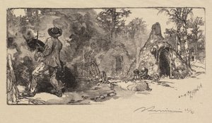 Fontainebleau Forest: Coalmen Las Fontainebleau: The Charbonniers, 1890. autorstwa Auguste Louis Lepère