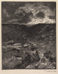 Las Fontainebleau: Dolina Franchard La Forêt de Fontainebleau: La Vallée de Franchard, 1890. autorstwa Auguste Louis Lepère