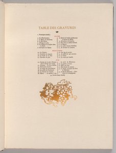 Las Fontainebleau: winogrona, Cul-de-lampe Tablica rycin La Forêt de Fontainebleau..., 1908 autorstwa Auguste Louis Lepère