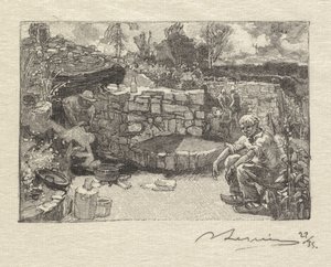 Las Fontainebleau: Chata Quarrymana autorstwa Auguste Louis Lepère