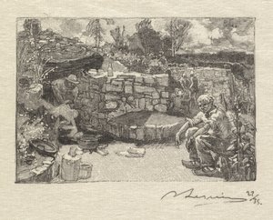 Fontainebleau Forest: Quarrymans Lodge. Forest of Fontainebleau: Quarrymans Lodge, 1890. autorstwa Auguste Louis Lepère