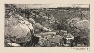 Las Fontainebleau: Cyrk Long-Rocher autorstwa Auguste Louis Lepère