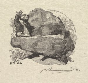 Las Fontainebleau: Drżąca skała Las Fontainebleau: Drżąca skała, 1890. autorstwa Auguste Louis Lepère