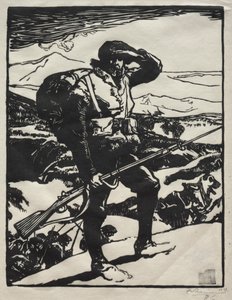 Historia wojny: Alpine Chasseur. autorstwa Auguste Louis Lepère