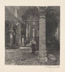 Wnętrze lEglise. autorstwa Auguste Louis Lepère