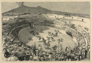 Włochy. Święto Pompejów, Cyrk gladiatorów, 1884. autorstwa Auguste Louis Lepère