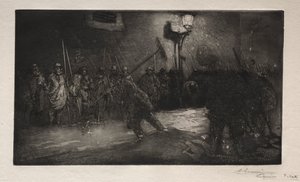 Zew Zamiataczy Nocy, 1890. autorstwa Auguste Louis Lepère
