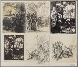 Ogień Louvain autorstwa Auguste Louis Lepère
