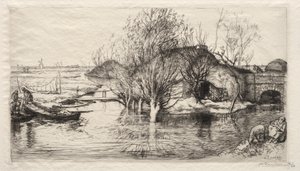 Zalana Chata autorstwa Auguste Louis Lepère