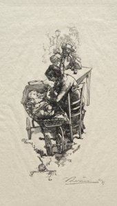 Kobieta w kołysce. autorstwa Auguste Louis Lepère