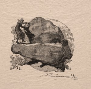 Trzęsąca się skała. autorstwa Auguste Louis Lepère