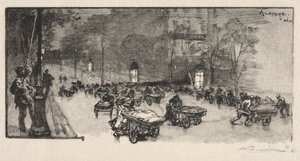 Bulwar, na rogu Faubourg Montmartre autorstwa Auguste Louis Lepère