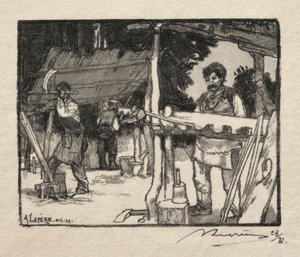 Producent listew, 1889. autorstwa Auguste Louis Lepère