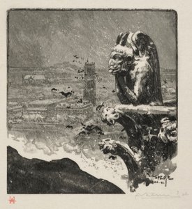 Stryge of Notre Dame, 1890. autorstwa Auguste Louis Lepère