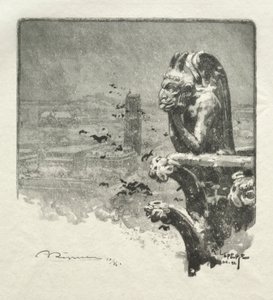 Stryge of Notre Dame, 1890. autorstwa Auguste Louis Lepère