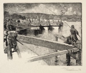 Garaż omnibusowy. autorstwa Auguste Louis Lepère