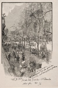 Bulwary, w pobliżu Porte St. Denis. autorstwa Auguste Louis Lepère
