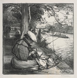 Wyspa Grenelle, 1898 r. autorstwa Auguste Louis Lepère