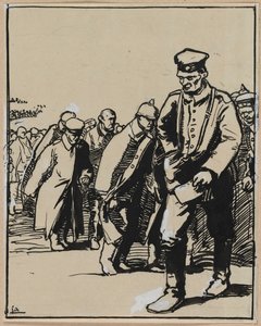 Marsz grupy jeńców niemieckich, 1914. autorstwa Auguste Louis Lepère