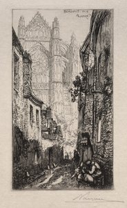 Wąska ulica, Beauvais (Aleja, Beauvais) autorstwa Auguste Louis Lepère