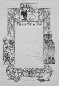 Almanach Paryski, 1897: Obramowanie dekoracyjne, wiosna, 1897. autorstwa Auguste Louis Lepère