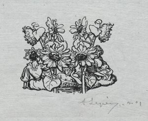 Almanach Paryski, 1897: Końcówka, lato, 1897. autorstwa Auguste Louis Lepère