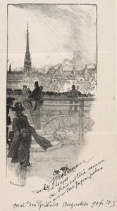 Quai des Grands Augustins. autorstwa Auguste Louis Lepère