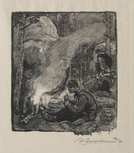 Posiłek drwala autorstwa Auguste Louis Lepère