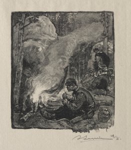 Posiłek drwali, 1887. autorstwa Auguste Louis Lepère