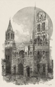 Ilustrowany Rouen: Katedra w Rouen, 1888. autorstwa Auguste Louis Lepère