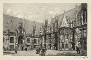 Ilustrowany Rouen: Pałac Sprawiedliwości, 1896. autorstwa Auguste Louis Lepère
