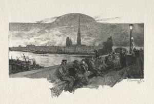 Ilustrowany Rouen: Most kamieni, 1896. autorstwa Auguste Louis Lepère