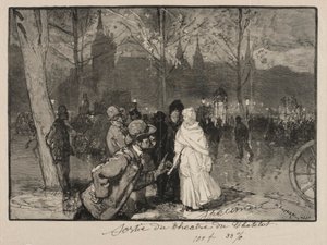 Opuszczenie Théâtre du Chatelet. autorstwa Auguste Louis Lepère