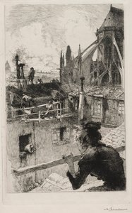 Na dachach niedaleko Notre Dame, 1893. autorstwa Auguste Louis Lepère