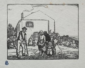 Żebracy w ostatnim domu autorstwa Auguste Louis Lepère