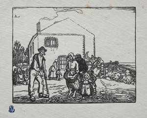 Żebracy w ostatnim domu, 1905. autorstwa Auguste Louis Lepère