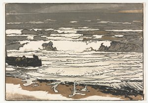 Przełamujące się fale, przypływ września 1901 autorstwa Auguste Louis Lepère