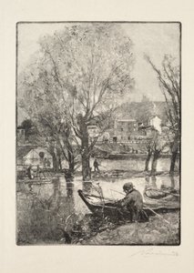 Róg wyspy Billancourt autorstwa Auguste Louis Lepère
