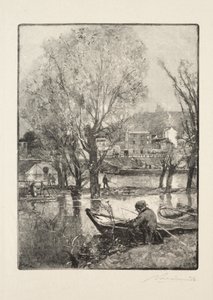 Róg wyspy Billancourt. autorstwa Auguste Louis Lepère
