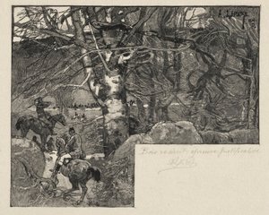 Polowanie na Mont Gérard autorstwa Auguste Louis Lepère
