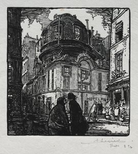 Widok na Hotel Colbert autorstwa Auguste Louis Lepère