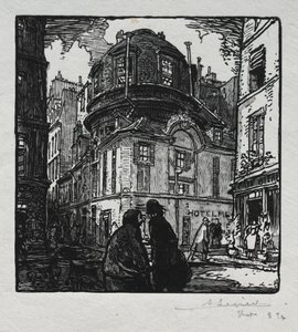 Widok na Hotel Colbert. autorstwa Auguste Louis Lepère
