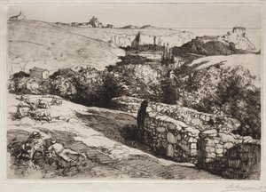 Widok na port La Meule autorstwa Auguste Louis Lepère