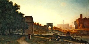 Forum o zachodzie słońca, 1865 autorstwa Auguste Paul Charles Anastasi