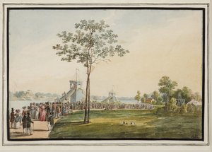 Kolejki górskie na wyspie Krestovsky - Auguste Poireau (1780-1844). Akwarela na papierze autorstwa Auguste Poireau