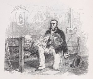 Stara flaga z Dzieła wszystkich Bérangera, 1836. Twórcy: Auguste Raffet, Lacoste, Eugène Guillaumot. autorstwa Auguste Raffet, Lacoste, Eugène Guillaumot
