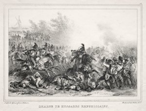 Album na rok 1833: Szarża huzarów republikańskich autorstwa Auguste Raffet