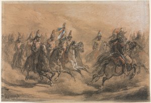 Szarża kawalerii autorstwa Auguste Raffet