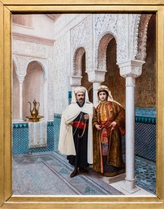 Sefardyjska para dygnitarzy w marokańskim pałacu autorstwa Auguste Raynaud